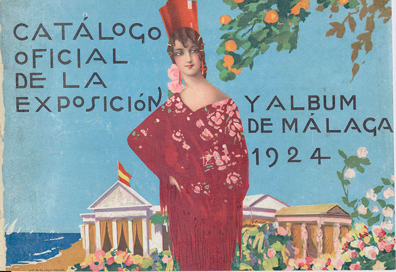 Portada del Catálogo oficial de la exposición y álbum de Málaga. 1924