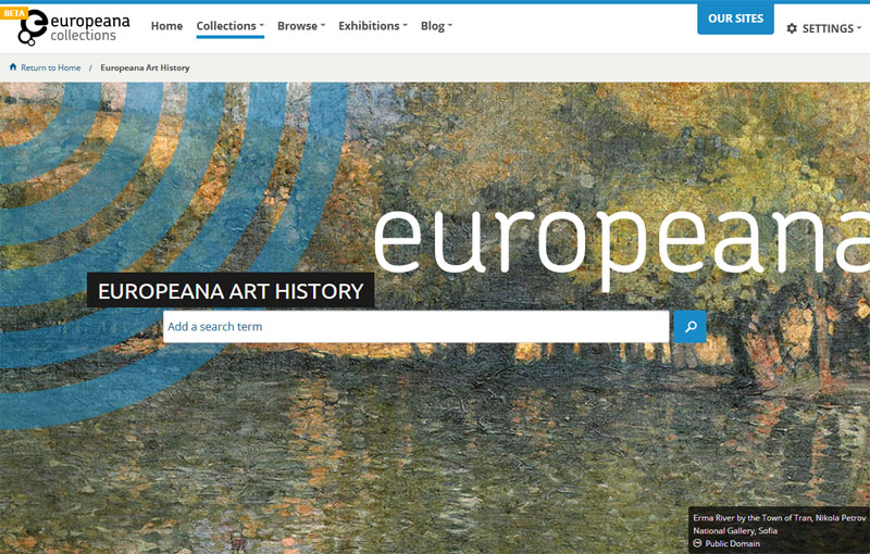 Página principal de Europeana Art History