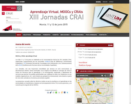 Página Web de las XII Jornadas CRAI