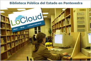 Foto de la BPE en Pontevedra con el logo de LoCloud superpuesto