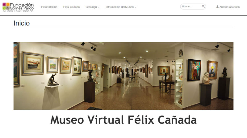 Pantallazo de la página de inicio del Museo Virtual Félix Cañada